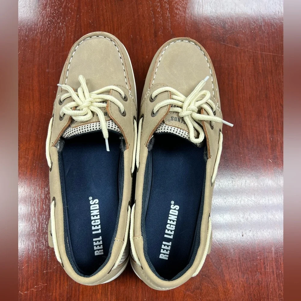 Reel Legends Womens Tan Boat Shoes Sz 9 - Picture 1 of 7